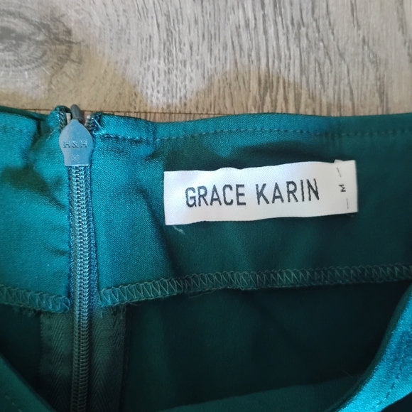 Grace Karin Off Shoulder Fit & Flare Teal Green Midi Dress – Women’s M - Picture 4 of 9